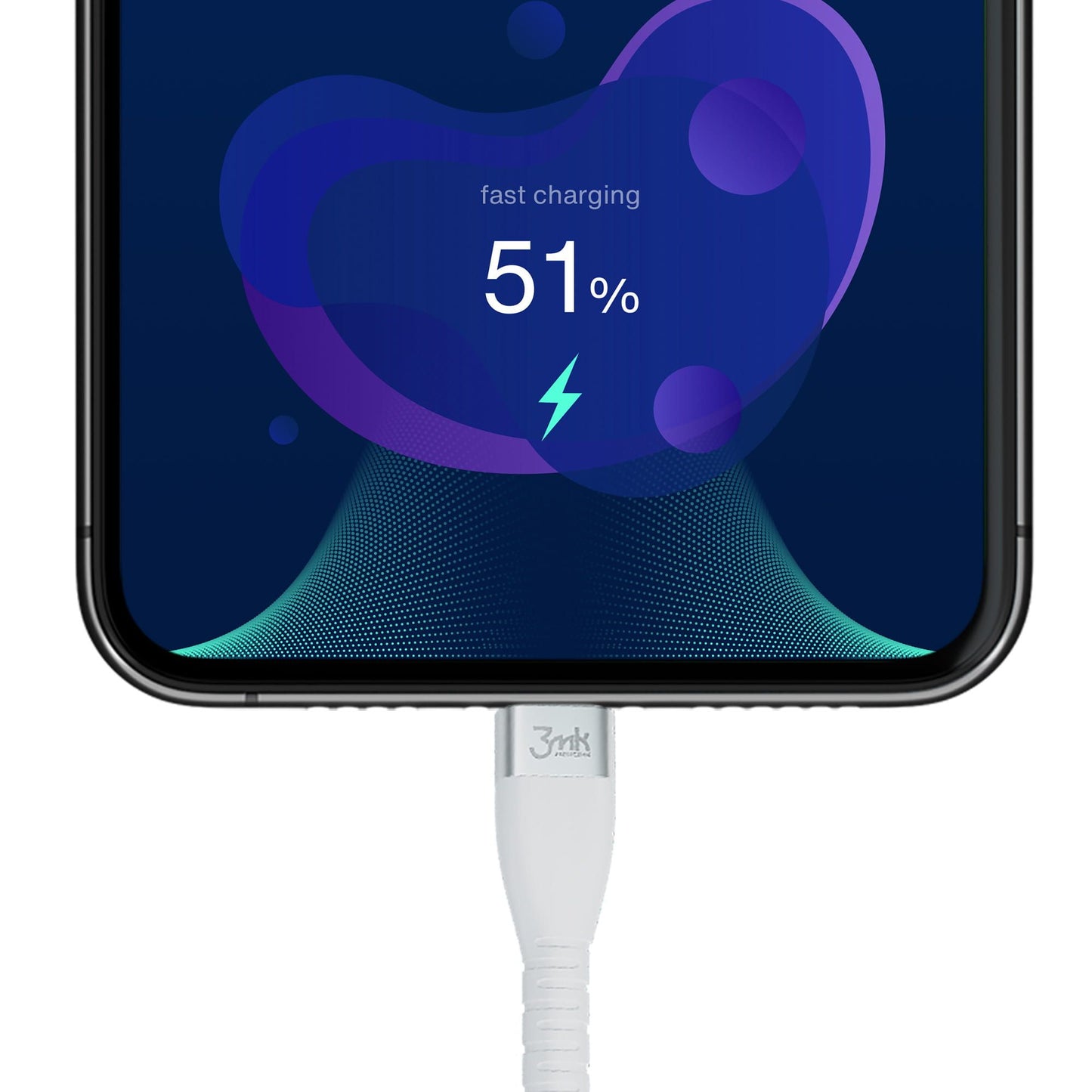 USB-C podatkovni in polnilni kabel - USB-C 3MK Hyper Silicone, 60W, 1m, bel