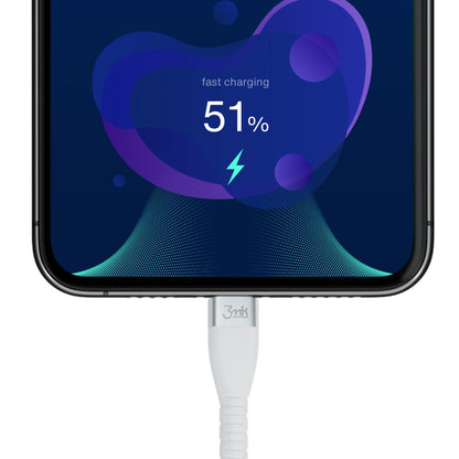 USB-C podatkovni in polnilni kabel - USB-C 3MK Hyper Silicone, 60W, 1m, bel