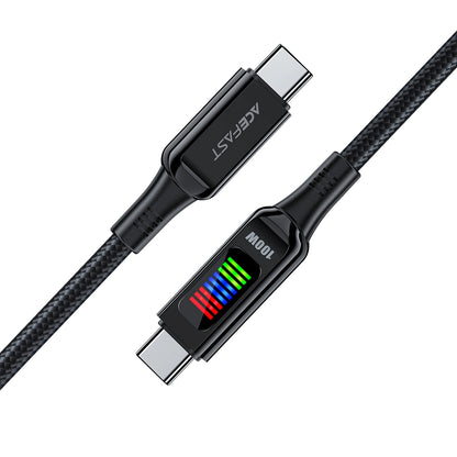 Podatkovni in polnilni kabel USB-C - USB-C Acefast C7-03, 100W, 1.2m, črn
