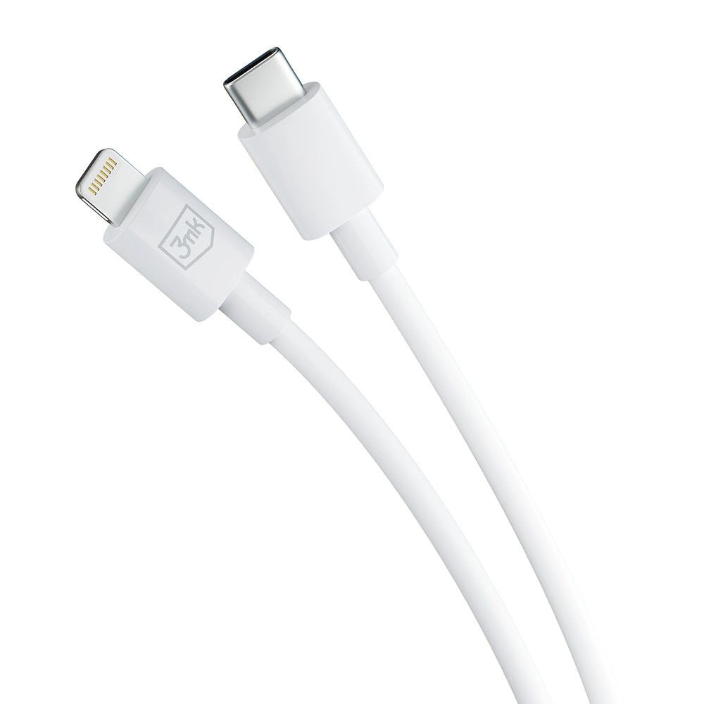 USB-C - Lightning podatkovni in polnilni kabel 3MK Hyper, 20W, 1,2 m, bel