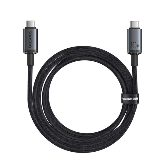Cablu Date si Incarcare USB-C - USB-C Baseus Crystal Shine Series, 100W, 20Gbps, 1.5m, Negru P10318204111-00
