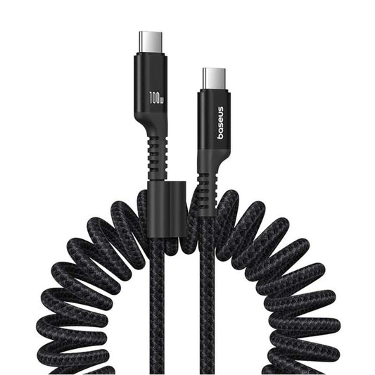 Kabel za podatke in polnjenje USB-C - USB-C Baseus Fish Eye Spring, 100W, 1m, črn P10320203111-00