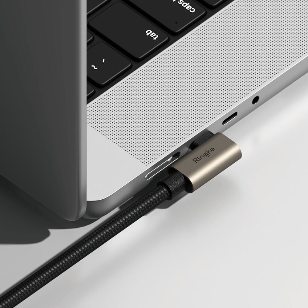 Kabel za podatke in polnjenje USB-C - USB-C Ringke 2X2 Angled, 240W, 1m, črn