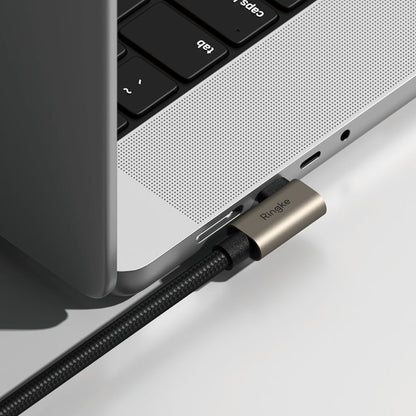 Kabel za podatke in polnjenje USB-C - USB-C Ringke 2X2 Angled, 240W, 1m, črn