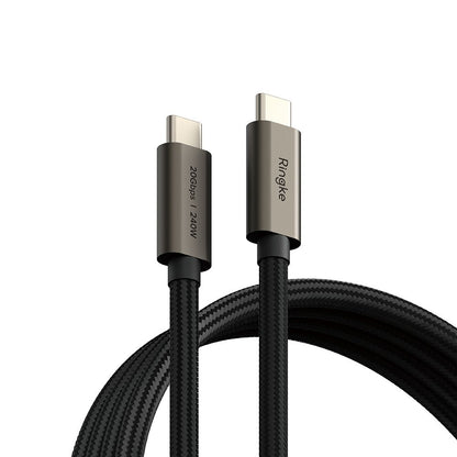 Kabel za podatke in polnjenje USB-C - USB-C Ringke 2X2, 240W, 1m, črn