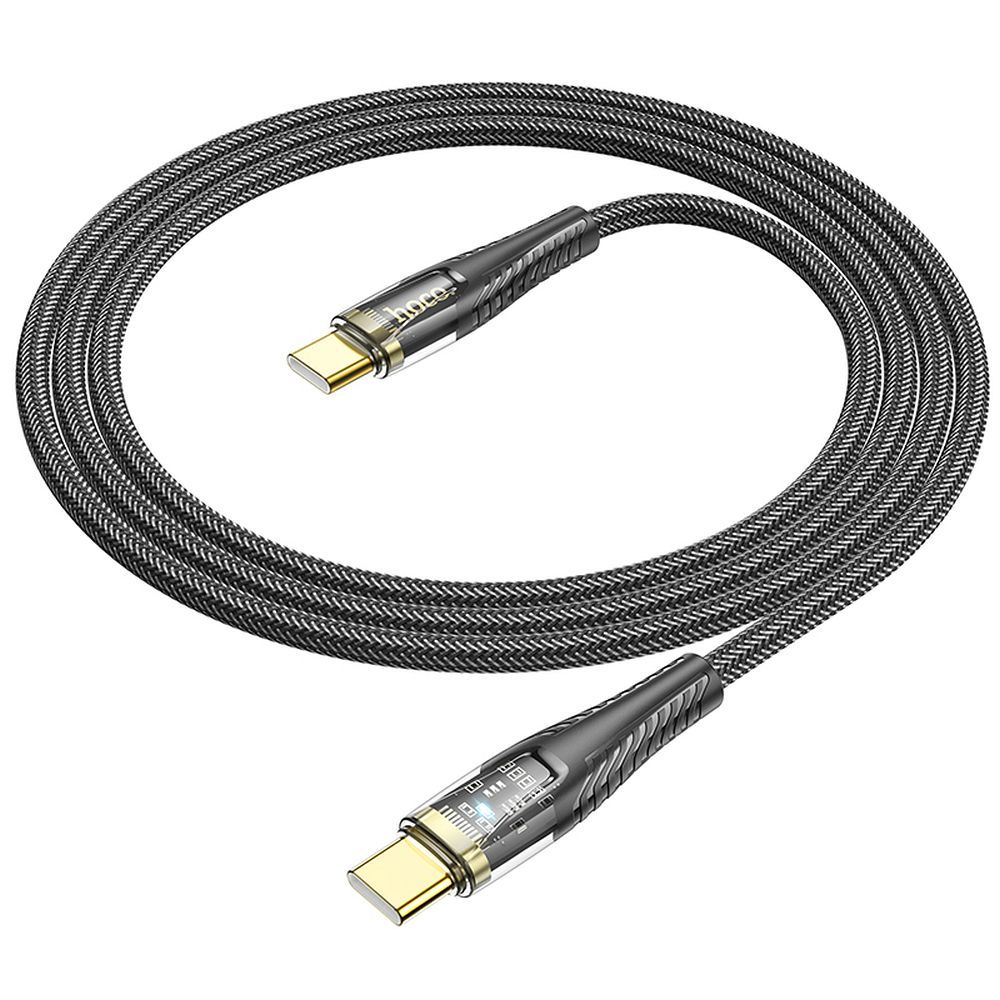 Kabel za podatke in polnjenje USB-C - USB-C HOCO U121, 60W, 1.2m, črn