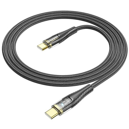 Kabel za podatke in polnjenje USB-C - USB-C HOCO U121, 60W, 1.2m, črn