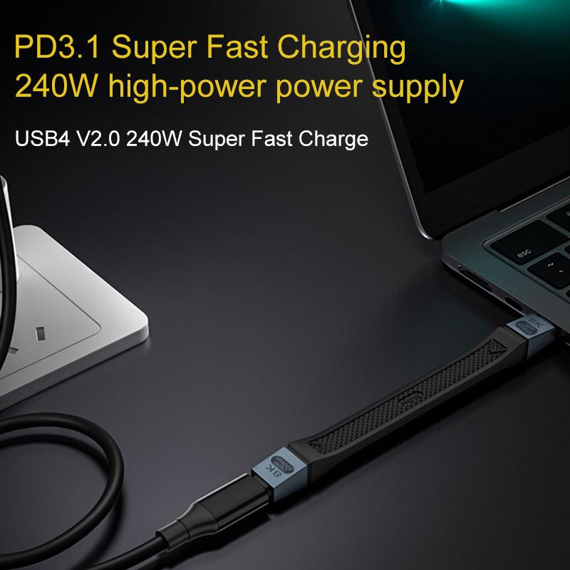 Kabel za podatke in polnjenje USB-C - USB-C OEM 8K Video, 240W, 0.13m, črn