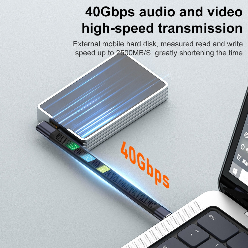 Kabel za prenos podatkov in polnjenje USB-C - USB-C OEM Angled 8K Video Version 2, 240W, 0.15m, črn