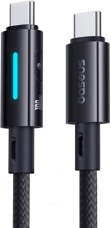 USB-C Data and Charging Cable - USB-C Baseus Lit Button Control, 100W, 2m, Black P10379000121-01
