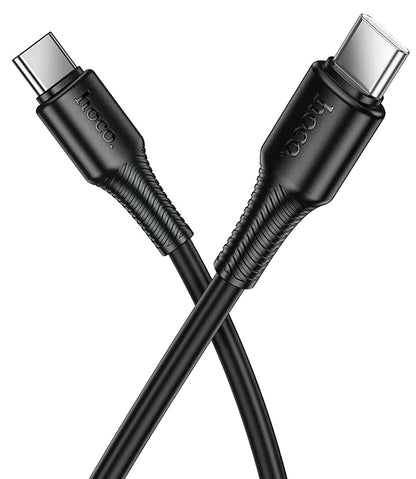 Kabel za podatke in polnjenje USB-C - USB-C HOCO X120, 60W, 1m, črn