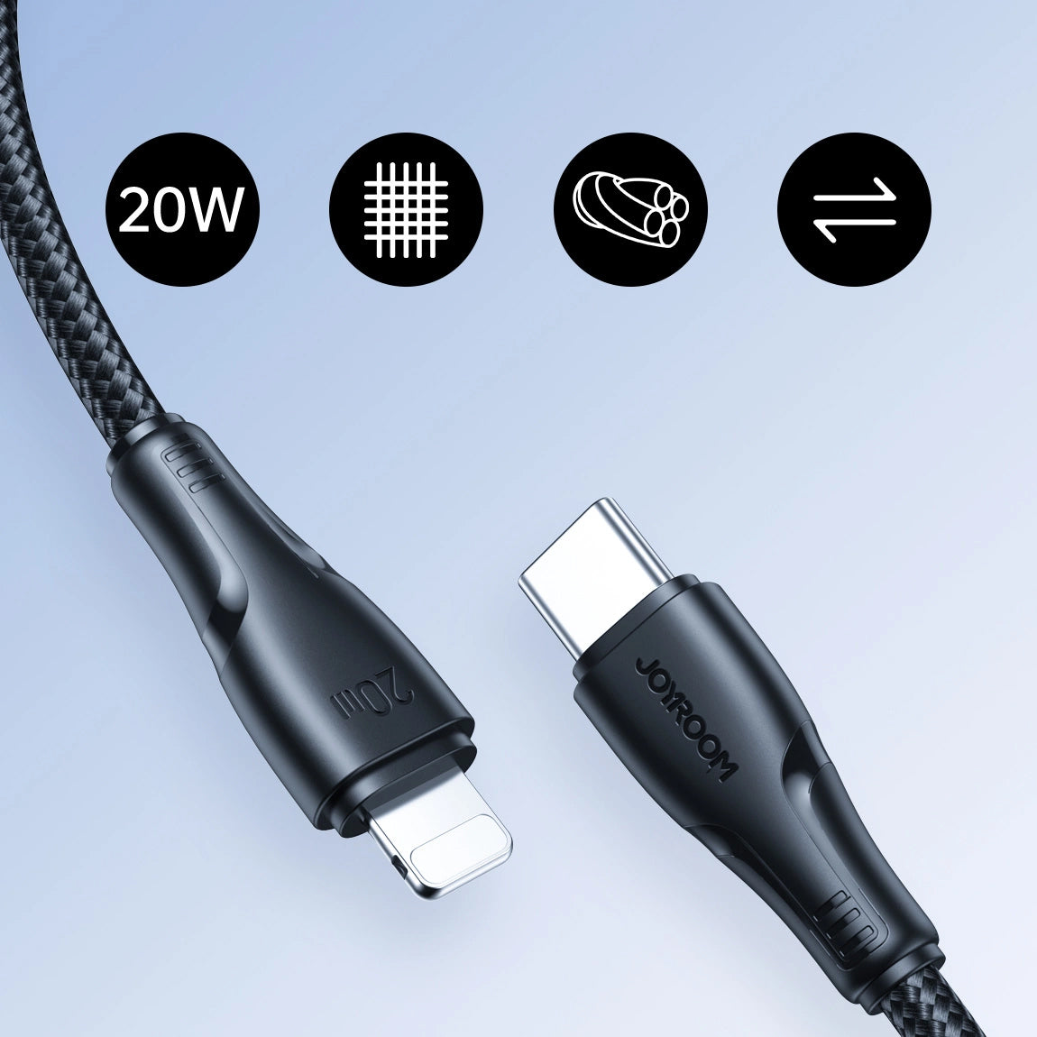 Kabel za prenos podatkov in polnjenje USB-C - Lightning Joyroom S-A11, 20W, 0.25m, črn