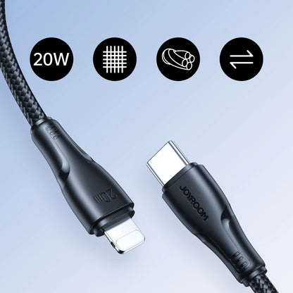 Kabel za prenos podatkov in polnjenje USB-C - Lightning Joyroom S-A11, 20W, 0.25m, črn