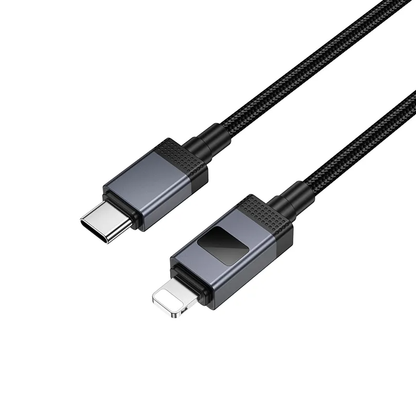Kabel za podatke in polnjenje USB-C - Lightning HOCO X118 Display, 27W, 1m, črn