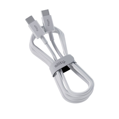 Kabel za podatke in polnjenje USB-C - USB-C Allity. AUC-03, 100W, 1m, Bel