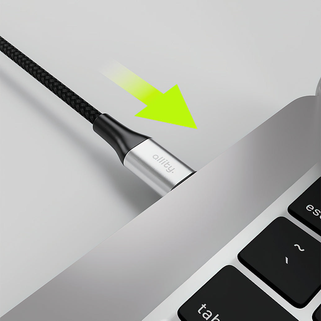 Kabel za podatke in polnjenje USB-C - USB-C Allity. AUC-01, 100W, 2m, črn