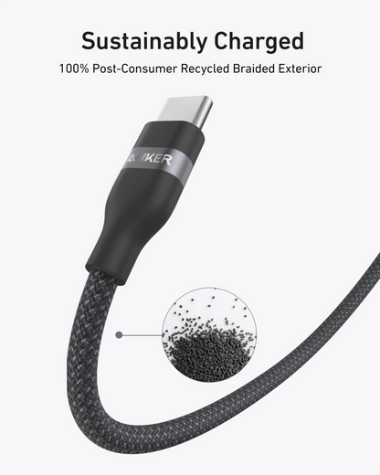 Kabel za prenos podatkov in polnjenje USB-C - USB-C Anker, 240W, 1.8m, Črn A82E2H12