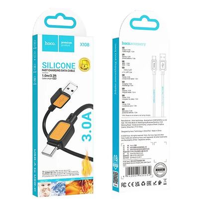 Kabel za podatke in polnjenje USB-A - USB-C HOCO X108, 18W, 1m, črn