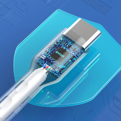 Podatkovni in polnilni kabel USB-A - USB-C BWOO X172C, 60W, 1m, Bel