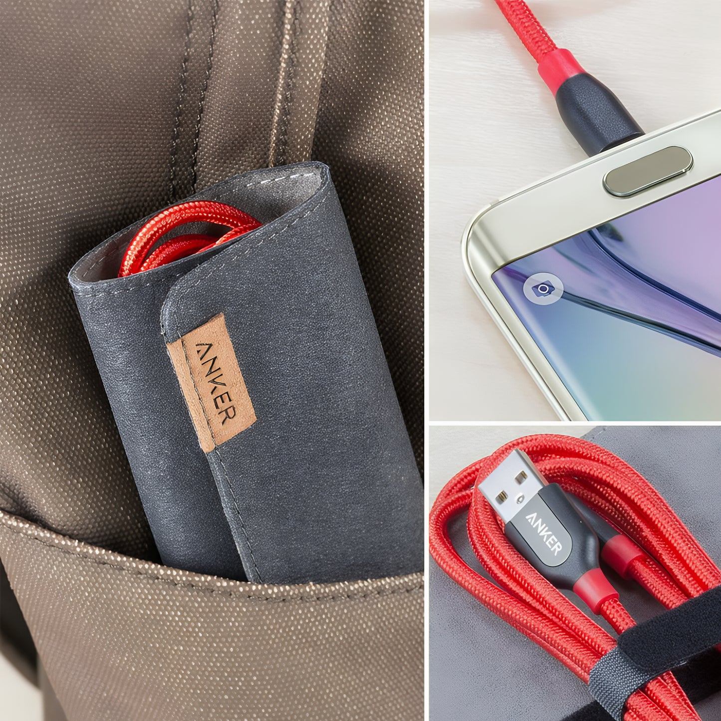 Kabel za podatke in polnjenje USB-A - microUSB Anker PowerLine+, 18W, 0.91m, Rdeč A8142G91