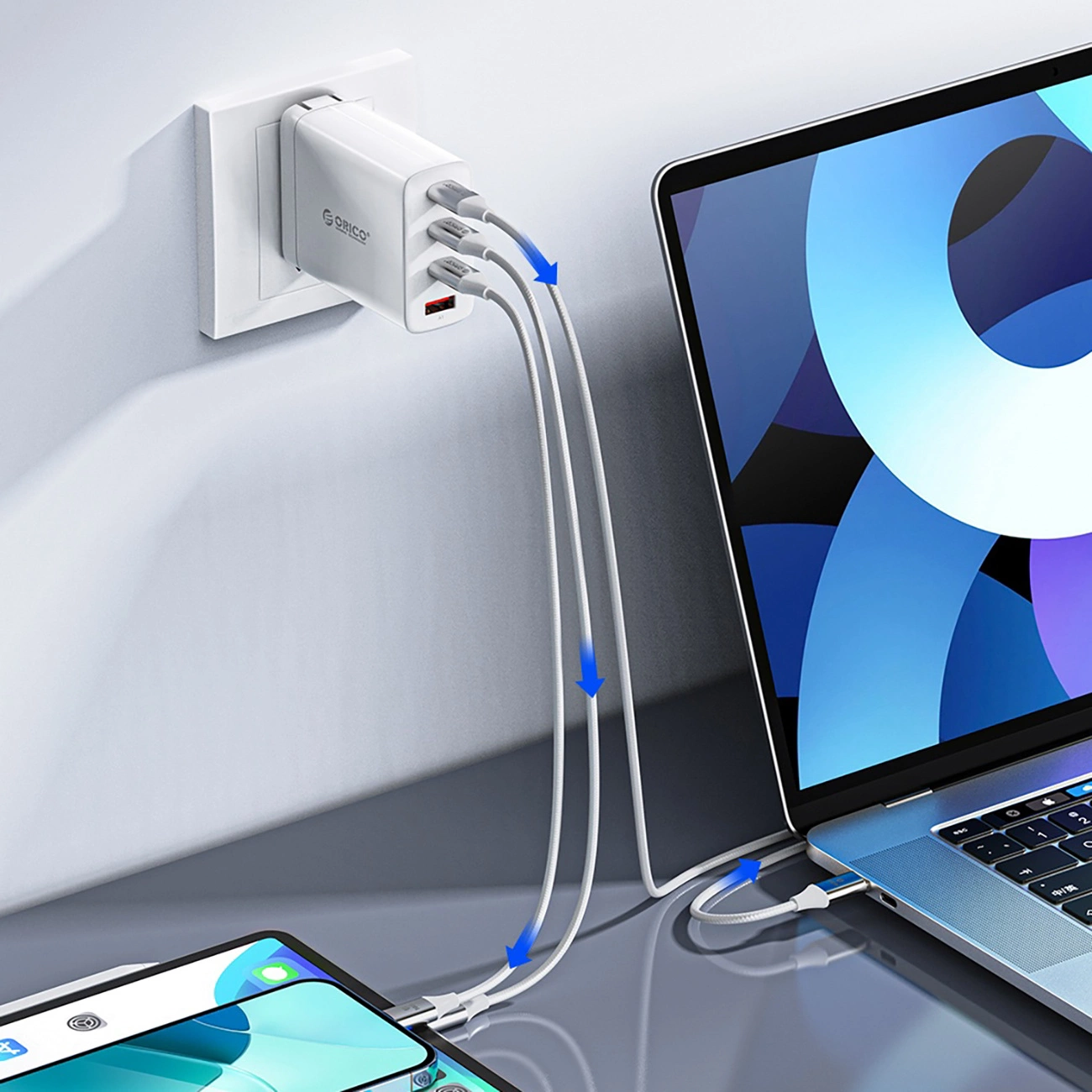 USB-C Data and Charging Cable - USB-C Orico CDX, 60W, 1m, White