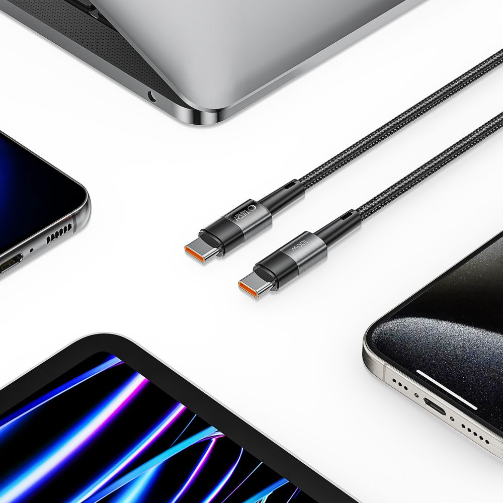 USB-C podatkovni in polnilni kabel - USB-C Tech-Protect Ultraboost, 100W, 0,25 m, siva