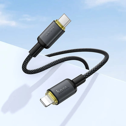 USB-A - Lightning podatkovni in polnilni kabel HOCO X128 Benefit, 12W, 1m, črn