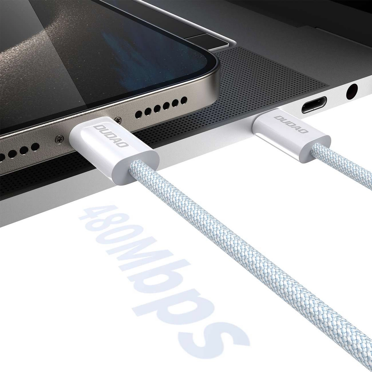 USB-C podatkovni in polnilni kabel - USB-C Dudao L6C, 30W, 1m, modra