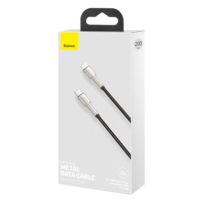 Kabel za podatke in polnjenje USB-C - Lightning Baseus Cafule Metal Series, 20W, 2m, Črn CATLJK-B01