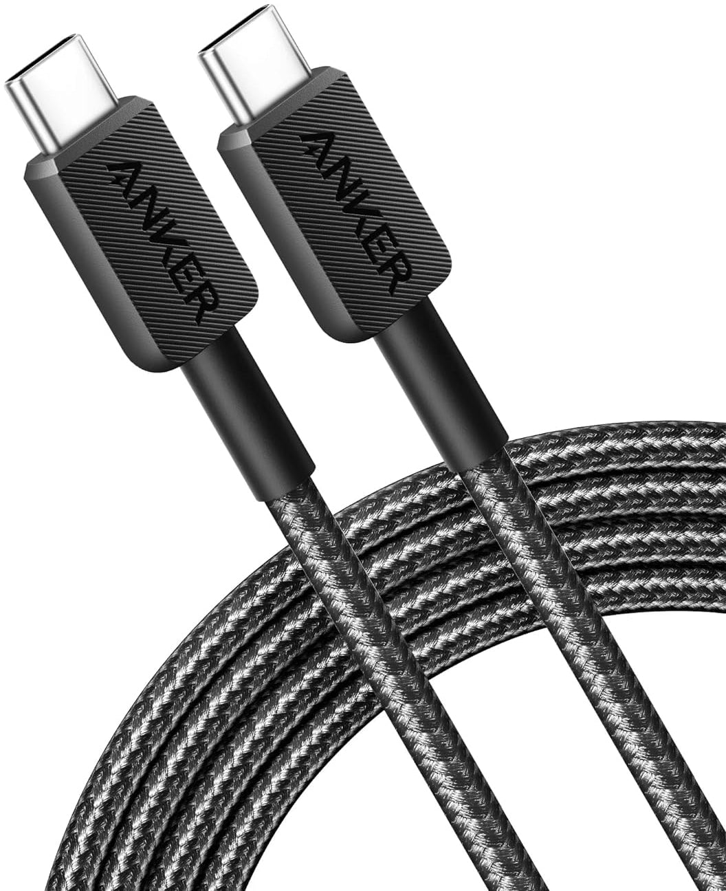 Kabel za prenos podatkov in polnjenje USB-C - USB-C Anker 322, 60W, 0.9m, črn A81F5G11