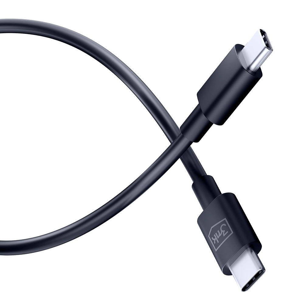 Podatkovni in polnilni kabel USB-C - USB-C 3MK Hyper, 100W, 1.2m, črn