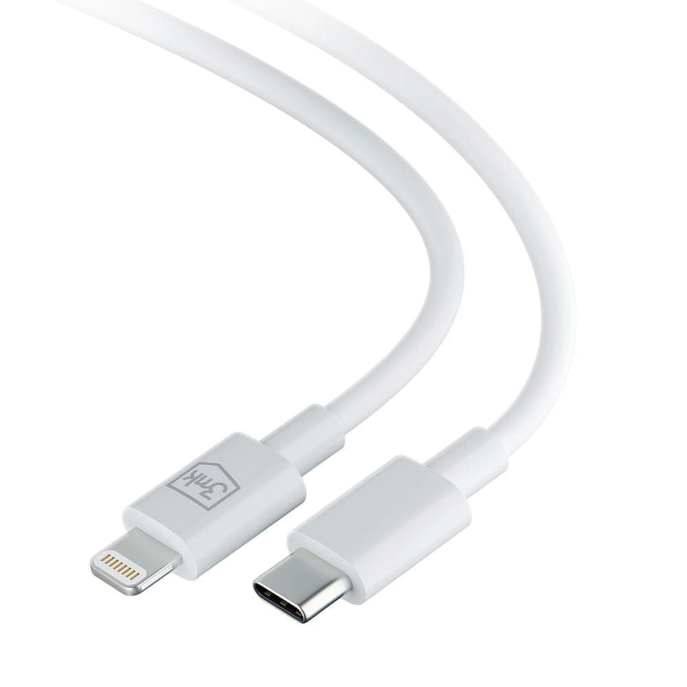 USB-C - Lightning podatkovni in polnilni kabel 3MK Hyper, 20W, 1,2 m, bel