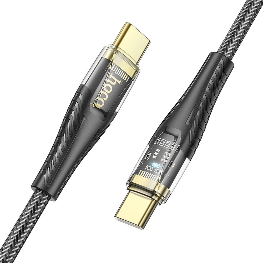 Kabel za podatke in polnjenje USB-C - USB-C HOCO U121, 60W, 1.2m, črn