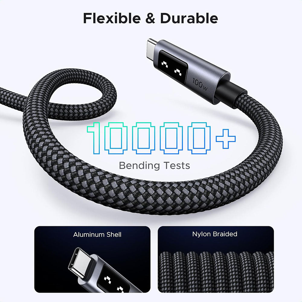 Kabel za podatke in polnjenje USB-C - USB-C UGREEN L509, 100W, 1m, Siv