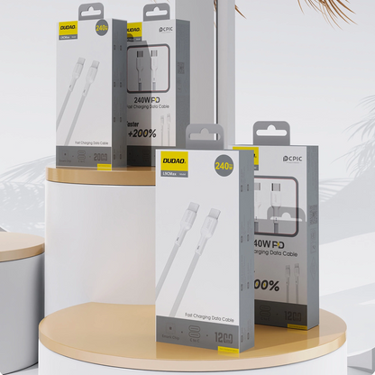 Podatkovni in polnilni kabel USB-C - USB-C Dudao L9C Max, 240W, 2m, Bel