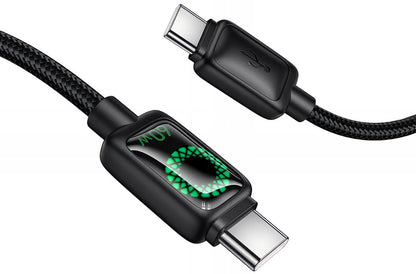 Kabel za podatke in polnjenje USB-C - USB-C HOCO U146, 60W, 1.2m, črn