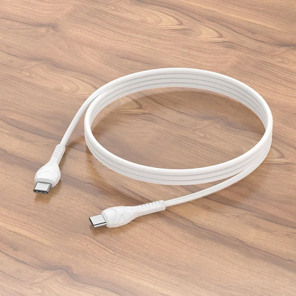 Kabel za podatke in polnjenje USB-C - USB-C HOCO X37, 60W, 1m, Bel