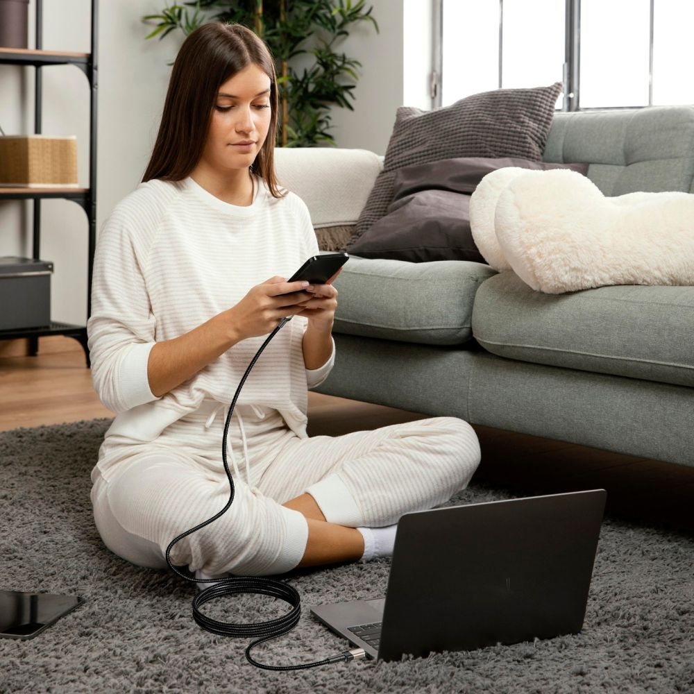 USB-C podatkovni in polnilni kabel - USB-C Tech-Protect Ultraboost EVO, 100W, 1m, srebrna