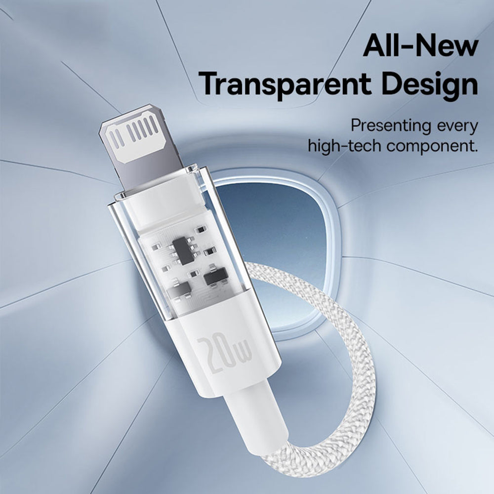 Kabel za podatke in polnjenje USB-C - Lightning Baseus Gem, 20W, 1m, Bel P10373001211-00