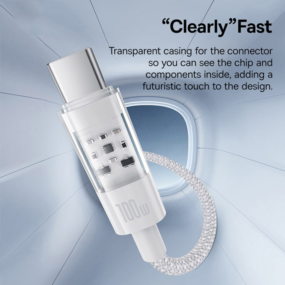 Podatkovni in polnilni kabel USB-C - USB-C Baseus Gem, 100W, 2m, Bel P10373000211-01