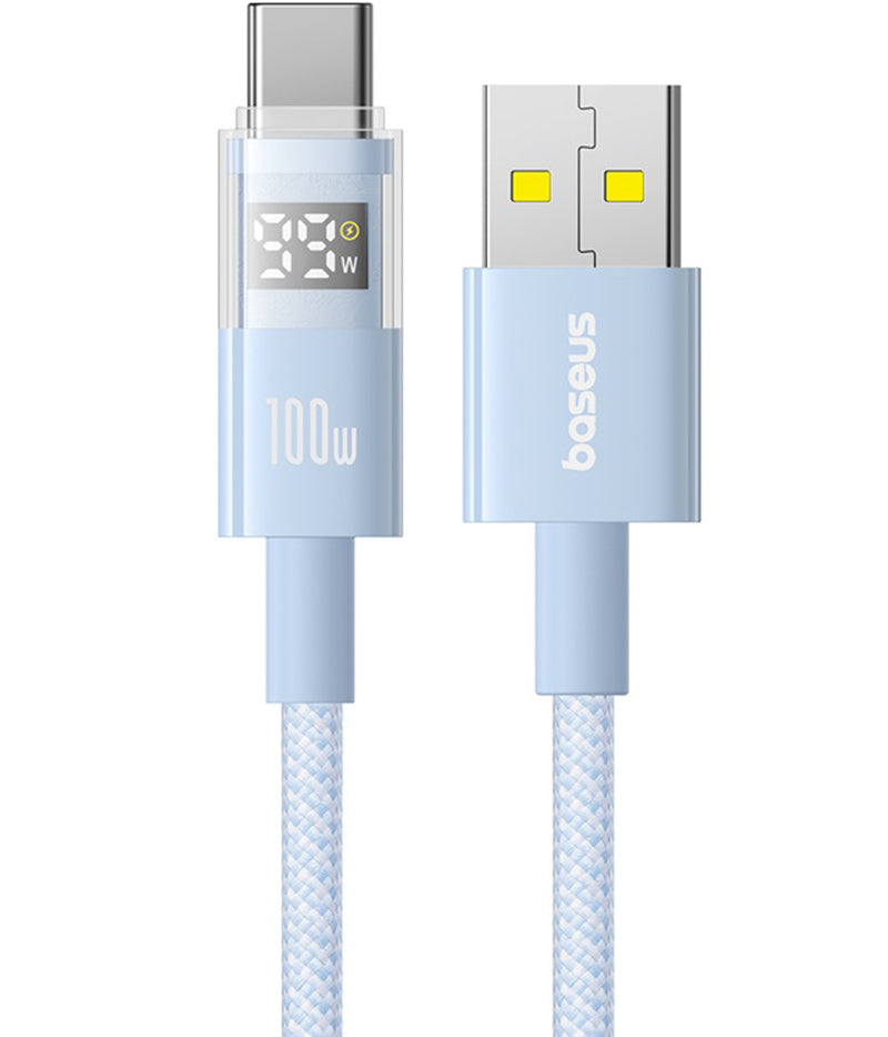 Kabel za podatke in polnjenje USB-A - USB-C Baseus Display 2, 100W, 2m, Modra P10382701311-01
