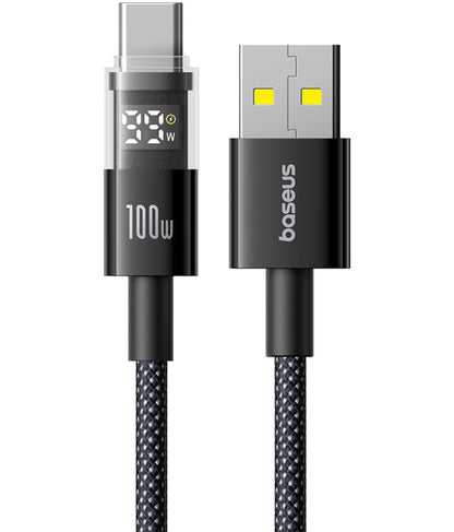 Kabel za podatke in polnjenje USB-A - USB-C Baseus Display 2, 100W, 2m, črn P10382701111-00