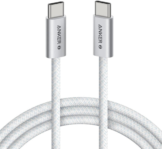 Kabel za prenos podatkov in polnjenje USB-C - USB-C Anker Zolo, 240W, 1m, Bel A8060H21