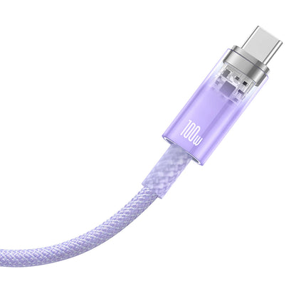 Kabel za podatke in polnjenje USB-A - USB-C Baseus Explorer, 100W, 1m, Vijolična CATS010405