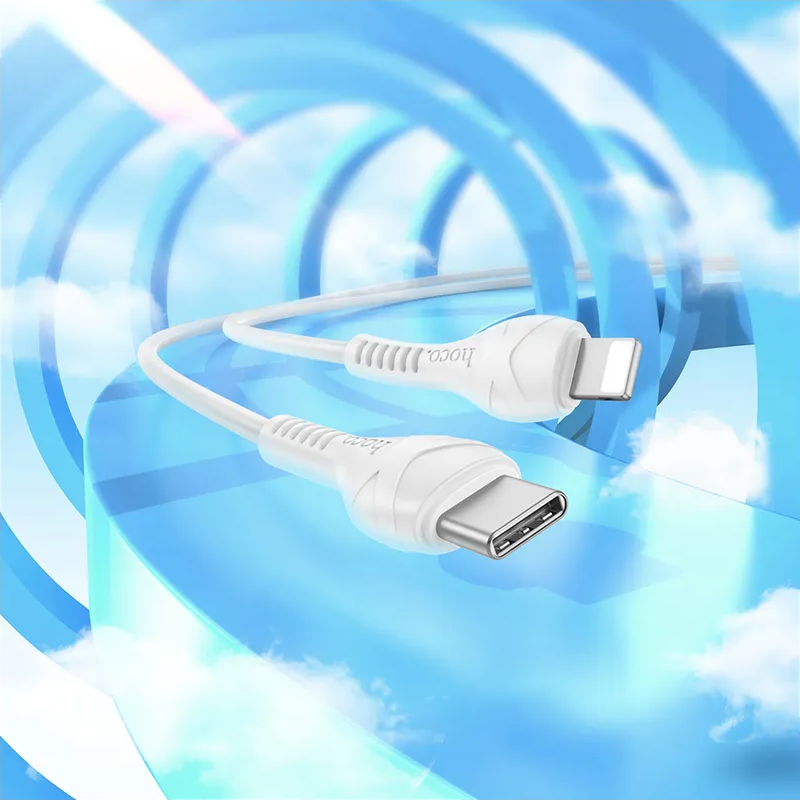 Podatkovni in polnilni kabel USB-C - Lightning HOCO X37, 27W, 1m, Bel