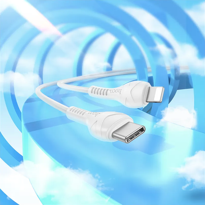 Podatkovni in polnilni kabel USB-C - Lightning HOCO X37, 27W, 1m, Bel