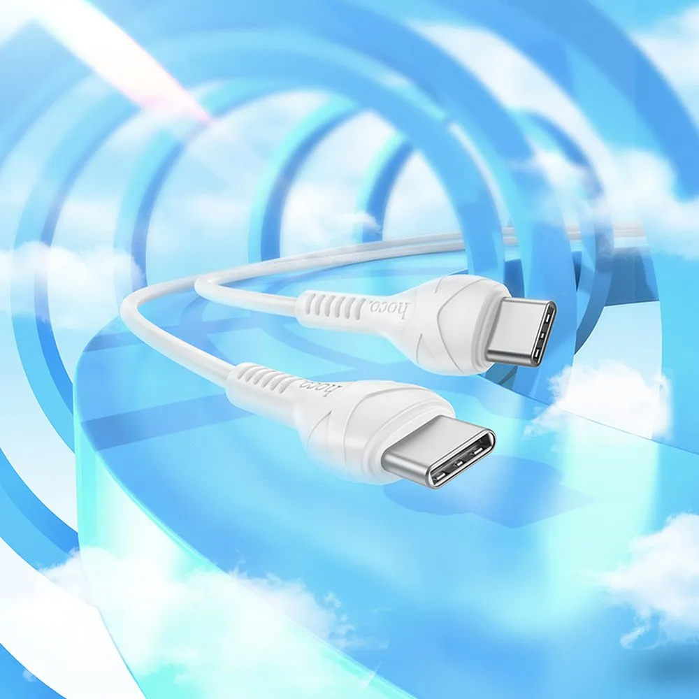 Kabel za podatke in polnjenje USB-C - USB-C HOCO X37, 60W, 1m, Bel