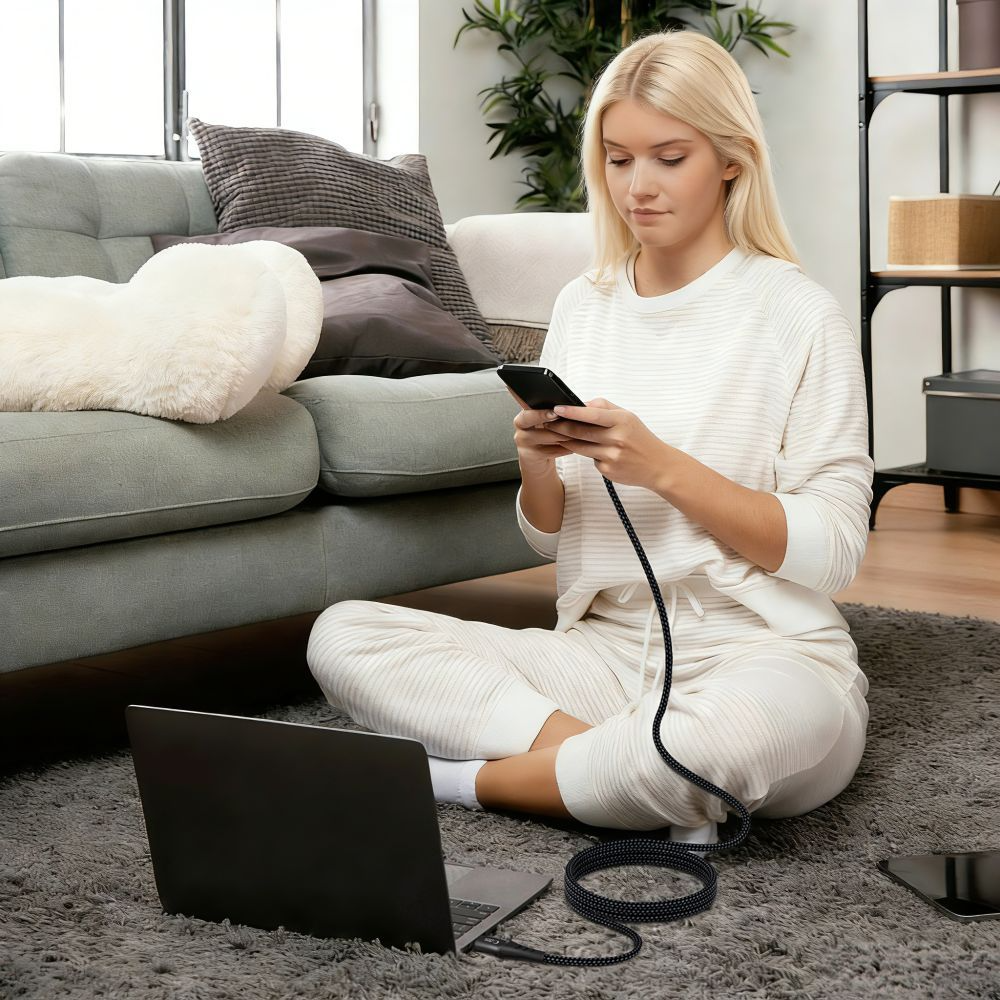 USB-C podatkovni in polnilni kabel - USB-C Tech-Protect UB11T Ultraboost, 100W, 2m, črn