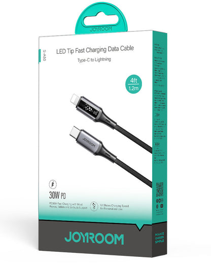 Kabel za podatke in polnjenje USB-C - Lightning Joyroom S-A60 StarTalk, 30W, 1.2m, črn