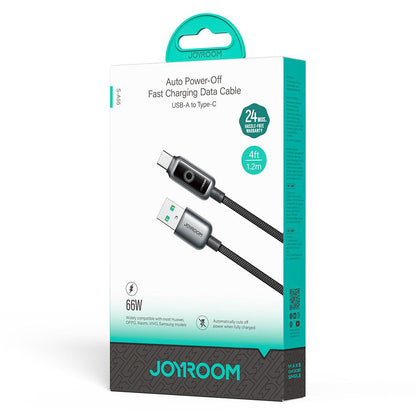 Kabel za prenos podatkov in polnjenje USB-A - USB-C Joyroom S-A55 StarFlight Display, 66W, 1.2m, črn